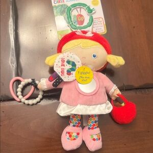 The Very Hungry Caterpillar Pink Plush Doll with Red Hat - Soft Cuddly Toy